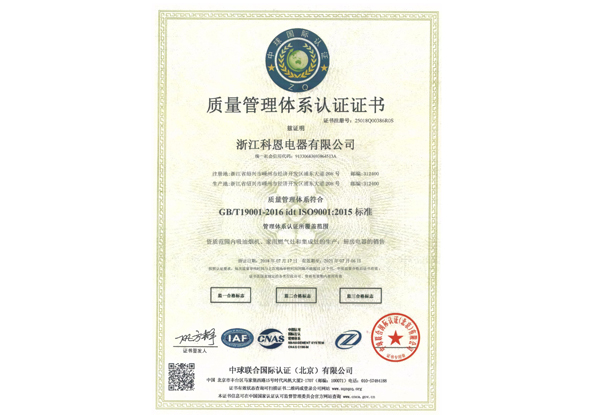 國際標準質(zhì)量管理體系認證(中文面)